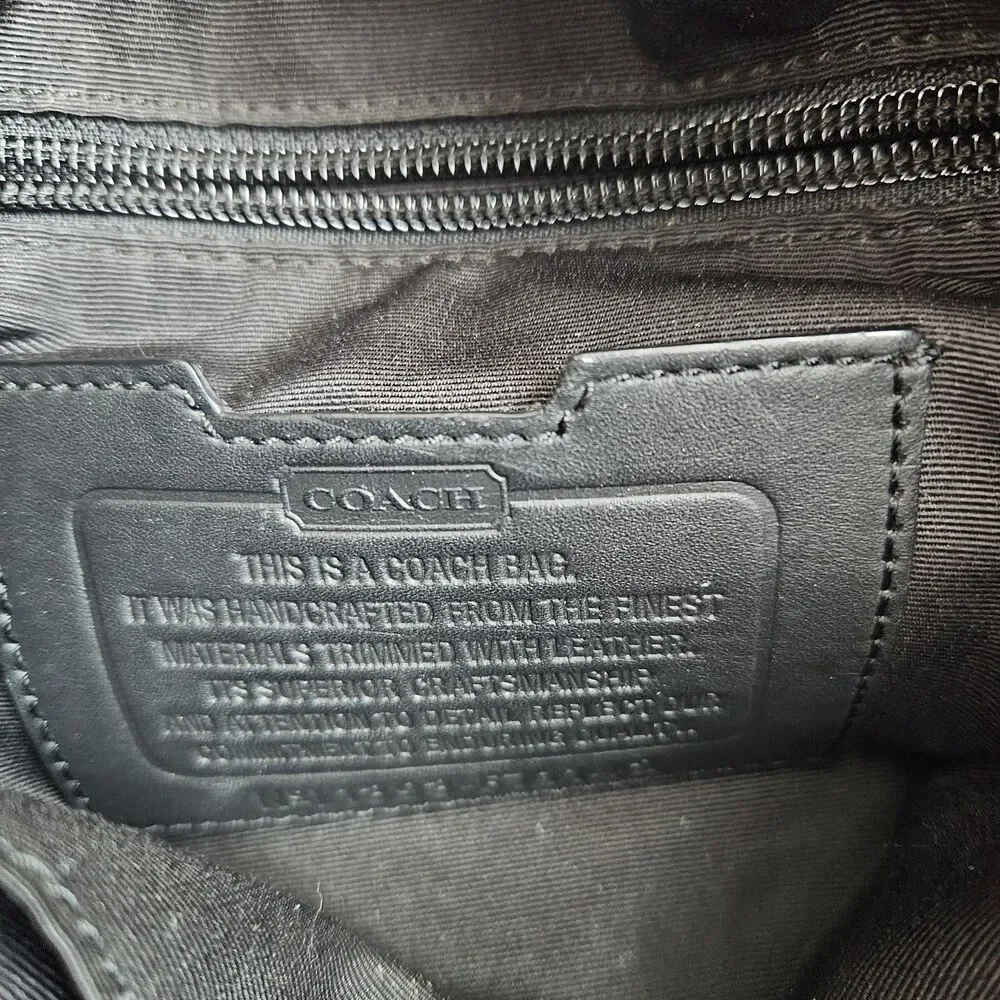 Vintage Coach Black Nylon & Leather Trim Messenger Bag - Picture 10 of 16